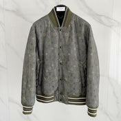 LV MAXI COAT IN GREY MIX KHAKI FABRIC