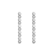 BEE LOVE SILVER DIAMOND LONG EARRINGS