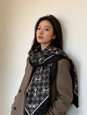 GUCCI 26S SCARF 135 IN CASHMERE AND SILK 307257