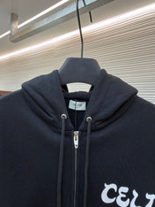 CELINE 26S SLEEVE ZIP-UP KNIT HOODIE 742