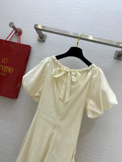 VALENTINO 26S SHORT-SLEEVE V-NECK MAXI DRESS 421
