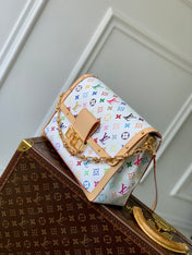 LV x TM DAUPHINE SOFT 28 IN COLORFUL MONOGRAM PATTERN AND WHITE COATED CANVAS