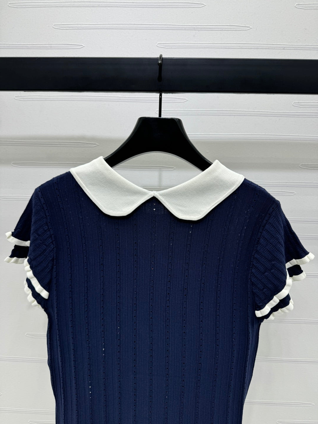 MIUMIU SHORT-SLEEVE PETER PAN COLLAR TOP 274827
