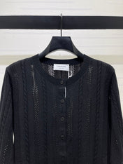 THOM 26S ROUND-NECK KNIT CARDIGAN 301