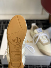 CHLOE 26S SNEAKERS IN BEIGE FABRIC AND LEATHER
