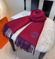 HERMES 26S SCARF 190 IN CASHMERE WOOL BLEND 492187