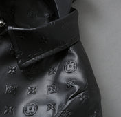 LV SHIRT JACKET IN BLACK CALFSKIN EMBOSSED LOGO 238988