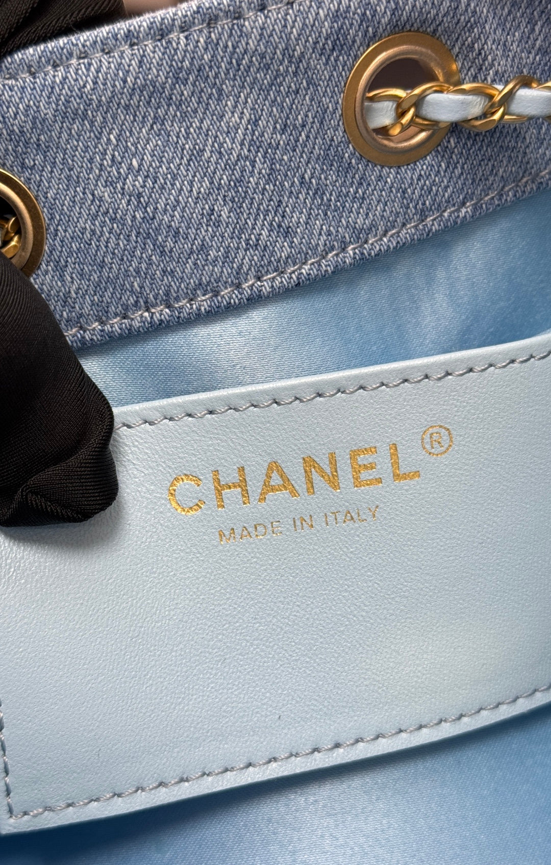 CHANEL 25S HOBO BAG 30 IN BLUE DENIM WITH GOLD HARDWARE