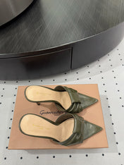 GIANVITO ROSSI 26S KNOTTED STRAP SANDALS 105 MM IN MOSS GREEN LAMBSKIN