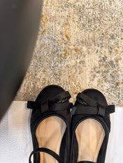 DIOR 25S LOVELY‑D BALLET FLAT 10MM IN BLACK SATIN