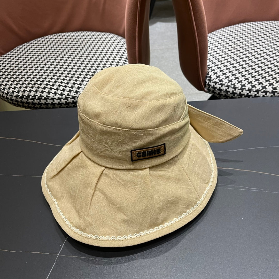 BUCKET HAT MODEL 650275 IN DARK BEIGE TEXTURED FABRIC