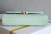 CHANEL 25S KELLY 18 CM IN MINT GREEN LAMBSKIN