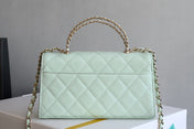 CHANEL 25S KELLY 18 CM IN MINT GREEN LAMBSKIN