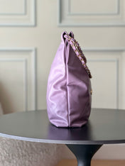 CHANEL 26S 22 BAG 42 IN PURPLE QUILTED SHINY CALFSKIN