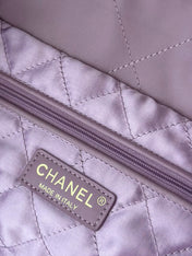 CHANEL 26S 22 BAG 42 IN PURPLE QUILTED SHINY CALFSKIN