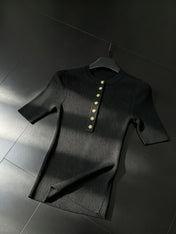 CHANEL 26S SHORT SLEEVE KNIT TOP 1598