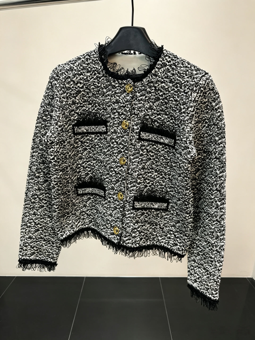 CHANEL 26S FRINGED TWEED JACKET 1596