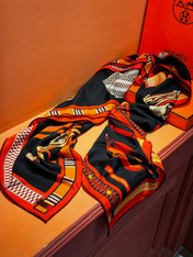 HERMES 26S SCARF 140 IN SILK AND CASHMERE 492439