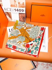 HERMES 26S SCARF 135 IN SILK AND CASHMERE 492454