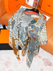 HERMES 26S SCARF 135 IN SILK AND CASHMERE 492456