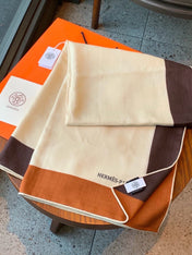 HERMES 26S SCARF 140 IN SILK AND CASHMERE 496036
