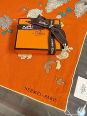 HERMES 26S SCARF 140 IN SILK AND CASHMERE 496065
