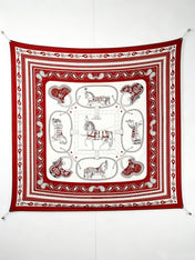 HERMES 26S SCARF 140 IN SILK AND CASHMERE 498483