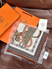 HERMES 26S SCARF 140 IN SILK AND CASHMERE 498494