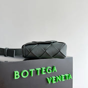 BOTTEGA VENETA 25S DIAGO 22 IN STEEL GRAY CALFSKIN SILVER HARDWARE