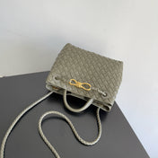 BOTTEGA VENETA 25S ANDIAMO 25 IN OLIVE GREEN CALFSKIN GOLD HARDWARE
