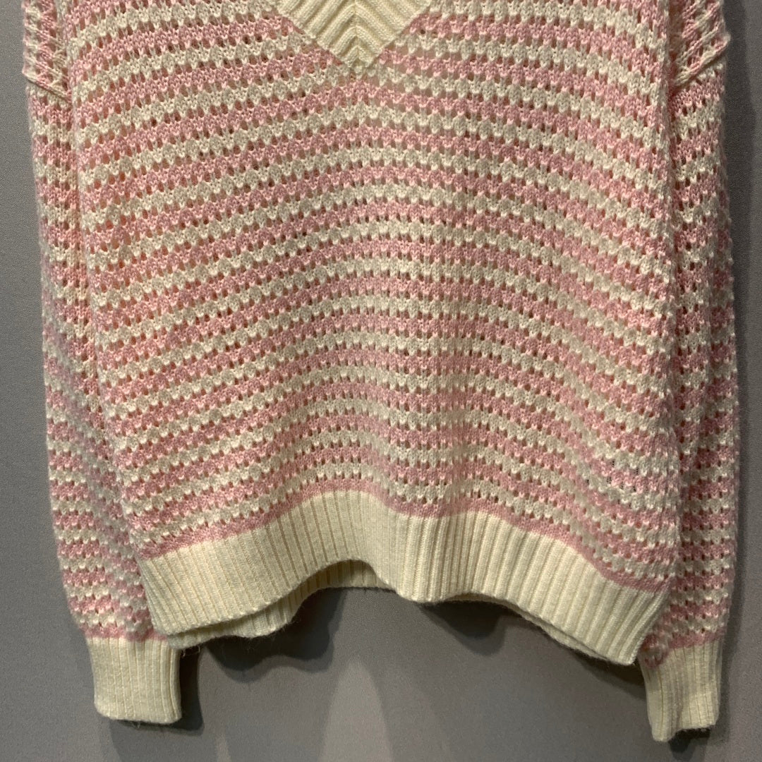 MAXMARA 26S V-NECK STRIPED KNIT SWEATER 246