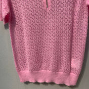 MIUMIU 26S SHORT-SLEEVE OPENWORK KNIT TOP 1420