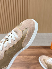 HM 26S GET SNEAKERS IN SAND BEIGE CALFSKIN MIX SUEDE STYLE 2