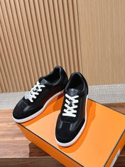 HM 26S GET SNEAKERS IN BLACK CALFSKIN AND SUEDE