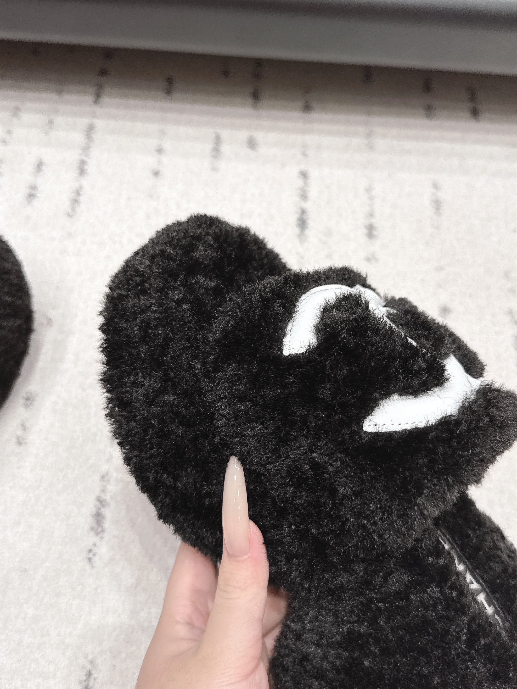 CHANEL 26S HIGH HEEL MULES IN BLACK SHEARLING
