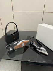 BURBERRY 26S SLINGBACK IN STRIPED COLOR COORDINATION FABRIC STYLE 3