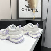CHANEL 26S SNEAKERS IN WHITE AND LIGHT PURPLE CALFSKIN