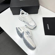 CHANEL 26S SNEAKERS IN WHITE AND GREY CALFSKIN