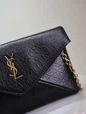 YSL 25S CALYPSO MINI 19 IN BLACK LAMBSKIN GOLD HARDWRE