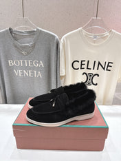 LP 25S SUMMER CHARMS WALK LOAFERS IN BLACK SUEDE AND FLEECE