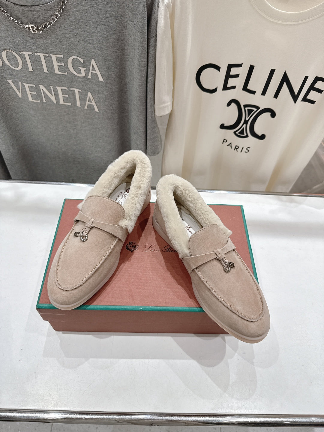 LP 25S SUMMER CHARMS WALK LOAFERS IN WARM TAUPE SUEDE AND FLEECE