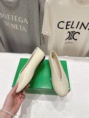 BOTTEGA VENETA 26S BALLET FLATS IN OFF-WHITE LAMBSKIN