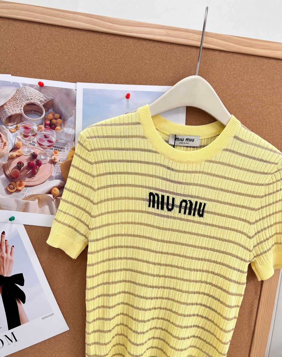 MIUMIU 26S SHORT-SLEEVE KNIT TOP 1451