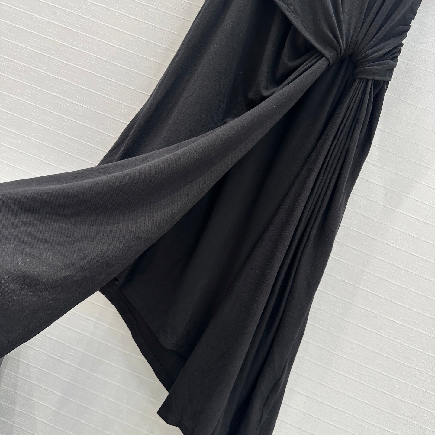 Loewe 25 Knotted Short-sleeved Dress Black Viscose