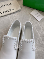 BOTTEGA VENETA 26S SABATO LOAFERS IN WHITE CALFSKIN