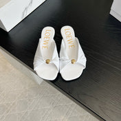 LOEWE 26S SANDALS IN WHITE LAMBSKIN