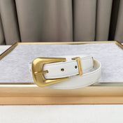 YSL 25S BELT 25 MM IN WHITE CALFSKIN 567658