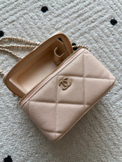 CHANEL 25S VANITY BAG 17 IN LIGHT PINK CAVIAR LEATHER