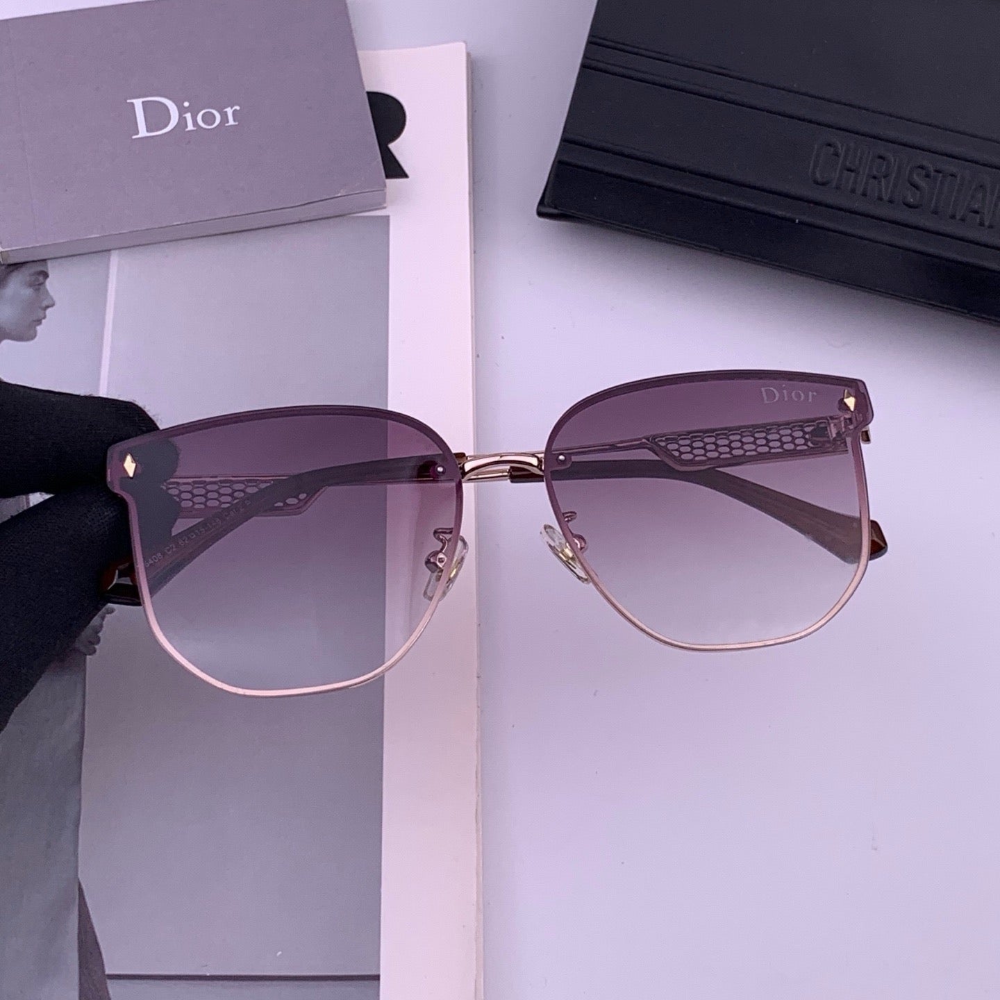 DIOR 26S SQUARE FRAME WITH DARK GRADIENT LENSES IN ACETATE 406789