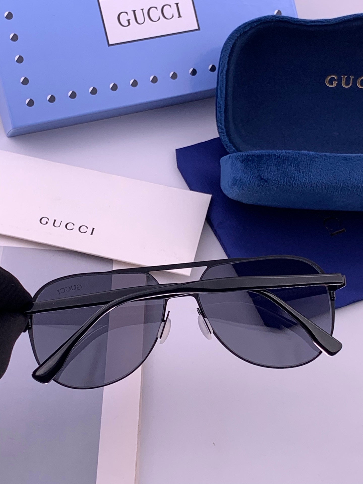GUCCI 26S AVIATOR FRAME IN METAL 422538